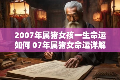 2007年属猪女孩一生命运如何 07年属猪女命运详解