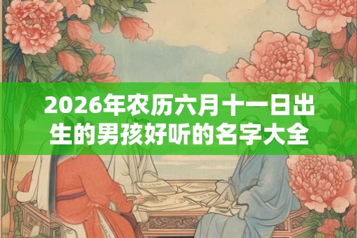 2026年农历六月十一日出生的男孩好听的名字大全