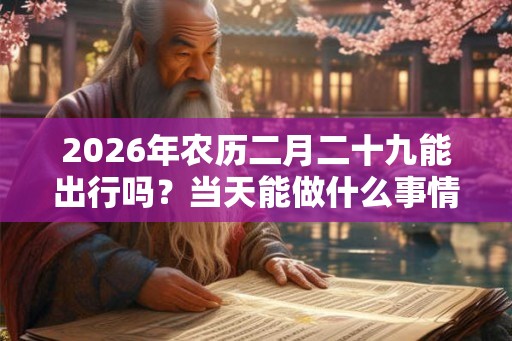 2026年农历二月二十九能出行吗？当天能做什么事情？
