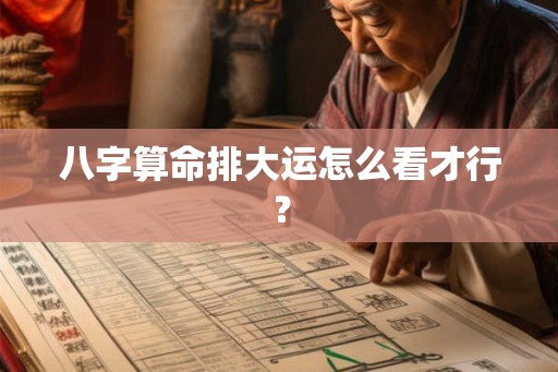 八字算命排大运怎么看才行？
