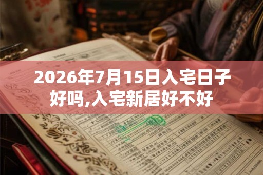 2026年7月15日入宅日子好吗,入宅新居好不好