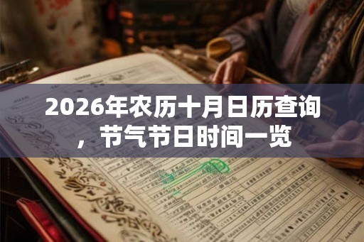 2026年农历十月日历查询，节气节日时间一览