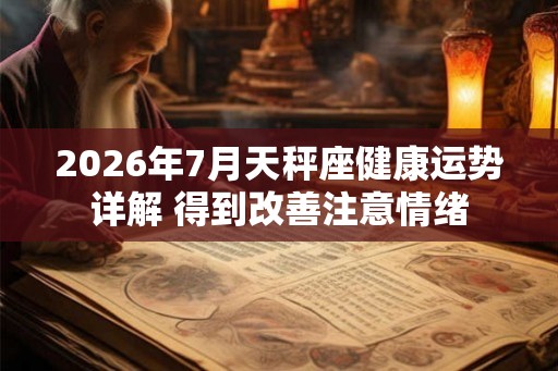 2026年7月天秤座健康运势详解 得到改善注意情绪