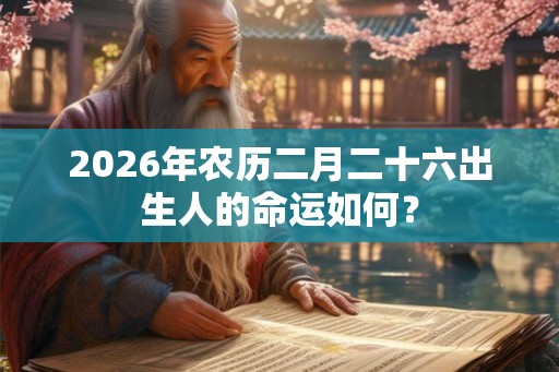 2026年农历二月二十六出生人的命运如何？