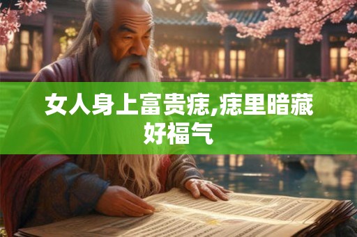 女人身上富贵痣,痣里暗藏好福气