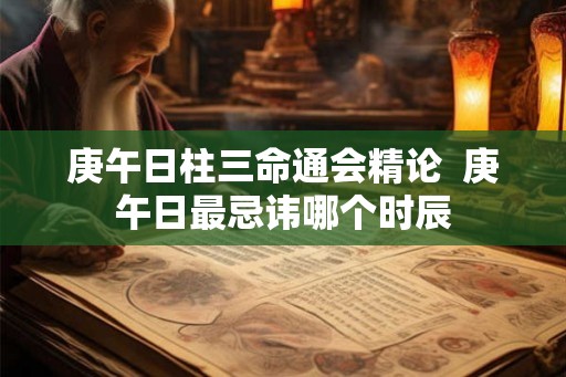 庚午日柱三命通会精论  庚午日最忌讳哪个时辰