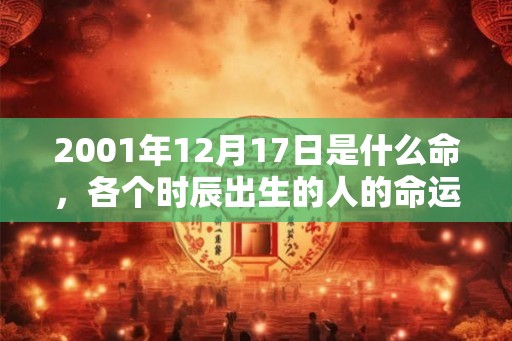 2001年12月17日是什么命，各个时辰出生的人的命运