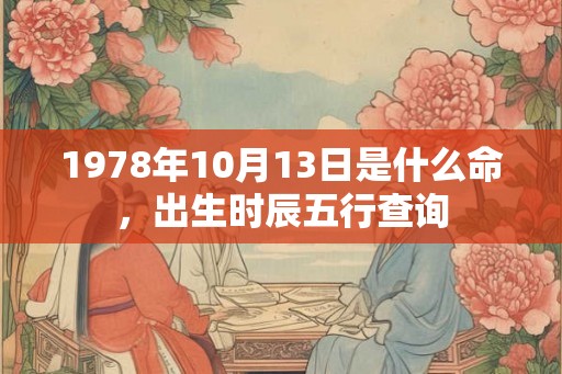 1978年10月13日是什么命，出生时辰五行查询