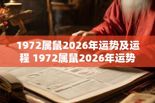 1972属鼠2026年运势及运程 1972属鼠2026年运势如何 1972属鼠2026年运势及运程 1972属鼠2026年运势如何