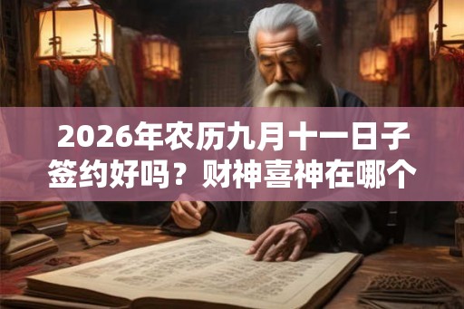 2026年农历九月十一日子签约好吗？财神喜神在哪个位置？
