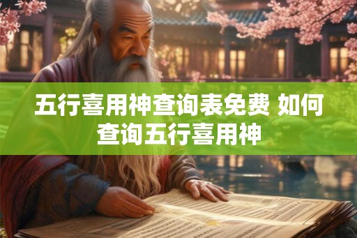 五行喜用神查询表免费 如何查询五行喜用神 五行喜用神查询表免费 如何查询五行喜用神