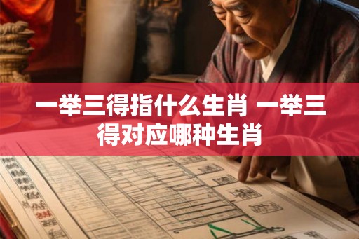 一举三得指什么生肖 一举三得对应哪种生肖
