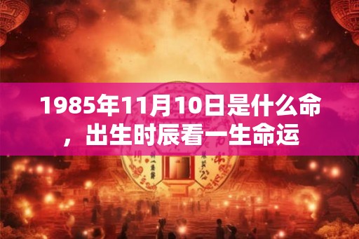 1985年11月10日是什么命，出生时辰看一生命运