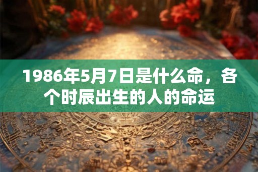 1986年5月7日是什么命，各个时辰出生的人的命运