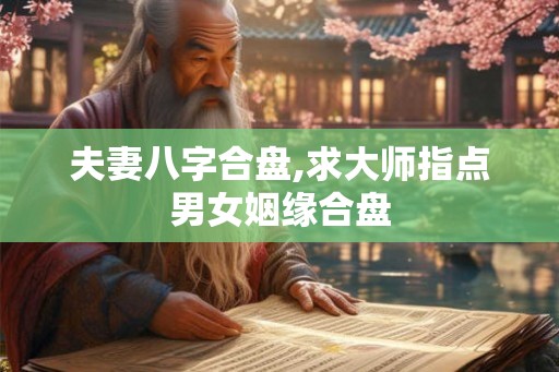 夫妻八字合盘,求大师指点男女姻缘合盘