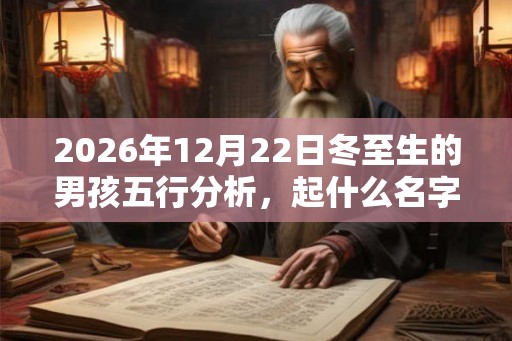2026年12月22日冬至生的男孩五行分析，起什么名字好？