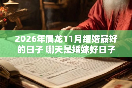 2026年属龙11月结婚最好的日子 哪天是婚嫁好日子