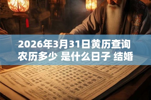 2026年3月31日黄历查询 农历多少 是什么日子 结婚吉时