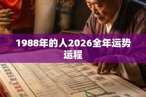 1988年的人2026全年运势运程 1988年的人2026全年运势运程