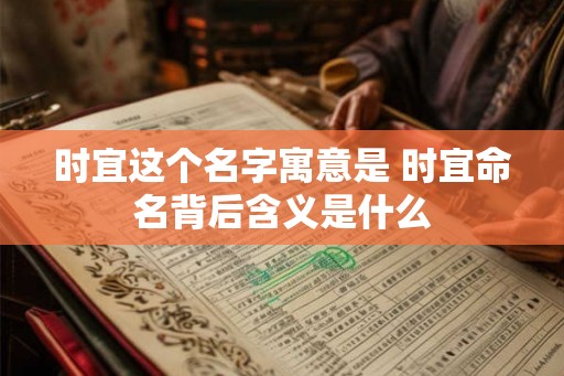 时宜这个名字寓意是 时宜命名背后含义是什么