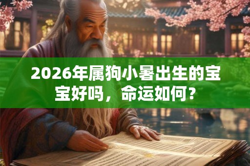 2026年属狗小暑出生的宝宝好吗，命运如何？