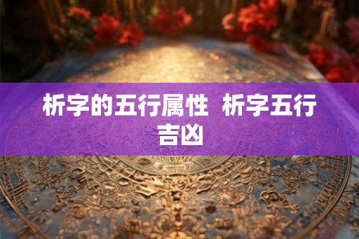 析字的五行属性  析字五行吉凶