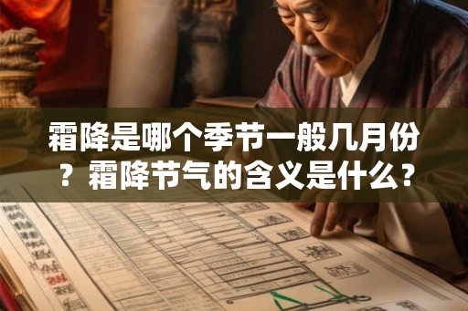 霜降是哪个季节一般几月份？霜降节气的含义是什么？