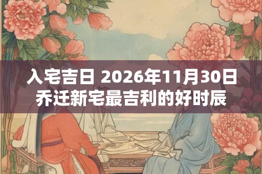 入宅吉日 2026年11月30日乔迁新宅最吉利的好时辰