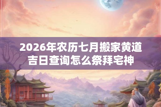 2026年农历七月搬家黄道吉日查询怎么祭拜宅神