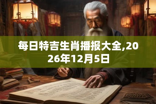 每日特吉生肖播报大全,2026年12月5日