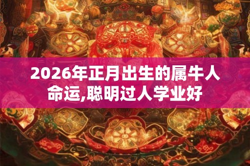 2026年正月出生的属牛人命运,聪明过人学业好