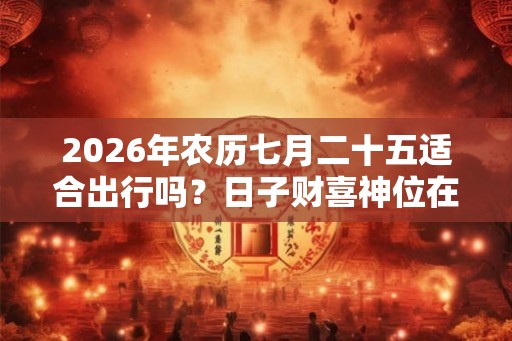 2026年农历七月二十五适合出行吗？日子财喜神位在哪？