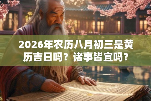2026年农历八月初三是黄历吉日吗？诸事皆宜吗？