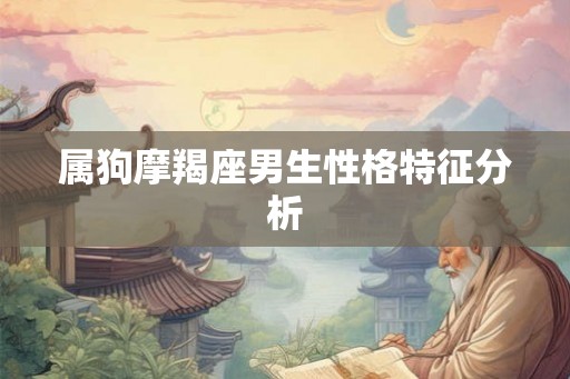 属狗摩羯座男生性格特征分析