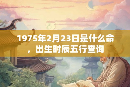1975年2月23日是什么命，出生时辰五行查询
