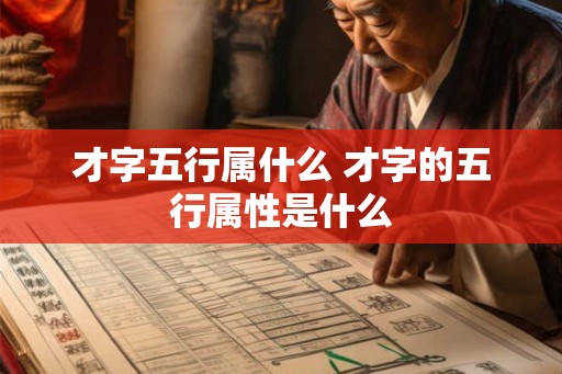 才字五行属什么 才字的五行属性是什么