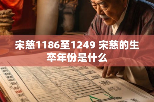 宋慈1186至1249 宋慈的生卒年份是什么