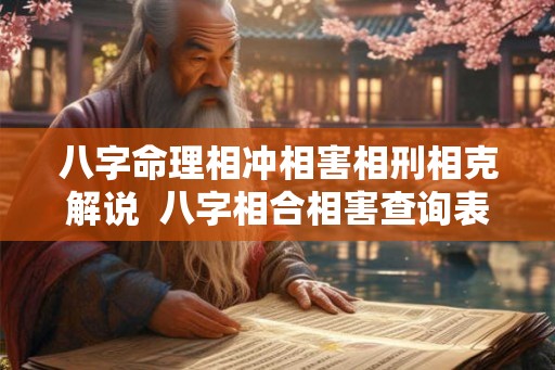 八字命理相冲相害相刑相克解说  八字相合相害查询表