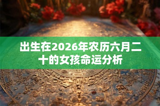出生在2026年农历六月二十的女孩命运分析