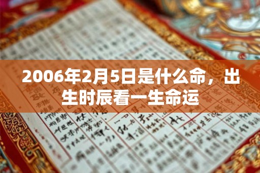 2006年2月5日是什么命，出生时辰看一生命运