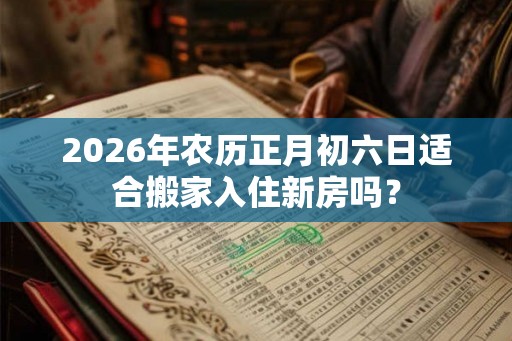 2026年农历正月初六日适合搬家入住新房吗？