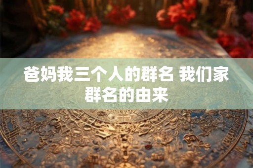 爸妈我三个人的群名 我们家群名的由来