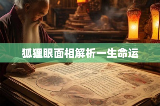 狐狸眼面相解析一生命运
