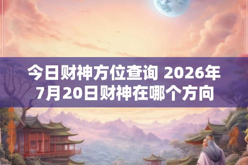 今日财神方位查询 2026年7月20日财神在哪个方向