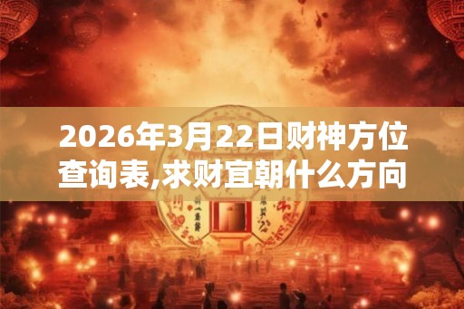 2026年3月22日财神方位查询表,求财宜朝什么方向