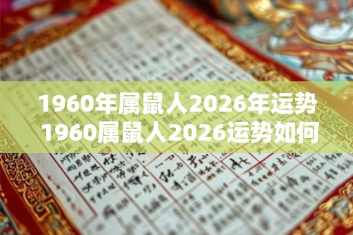 1960年属鼠人2026年运势 1960属鼠人2026运势如何