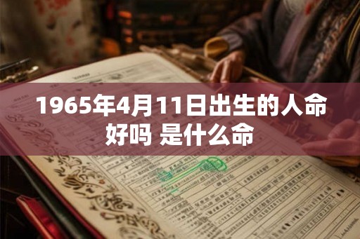 1965年4月11日出生的人命好吗 是什么命