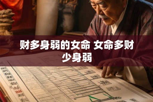 财多身弱的女命 女命多财少身弱