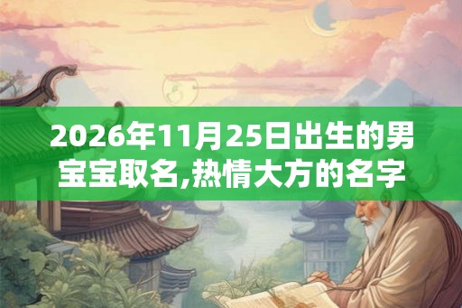 2026年11月25日出生的男宝宝取名,热情大方的名字