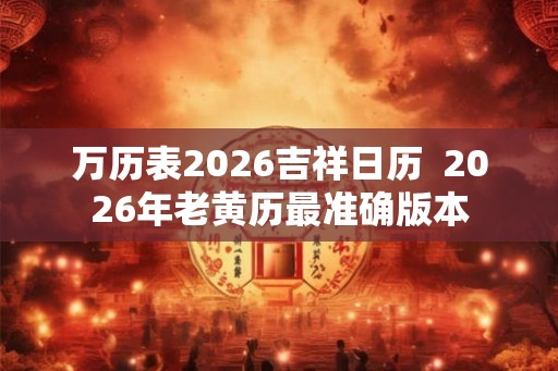 万历表2026吉祥日历  2026年老黄历最准确版本